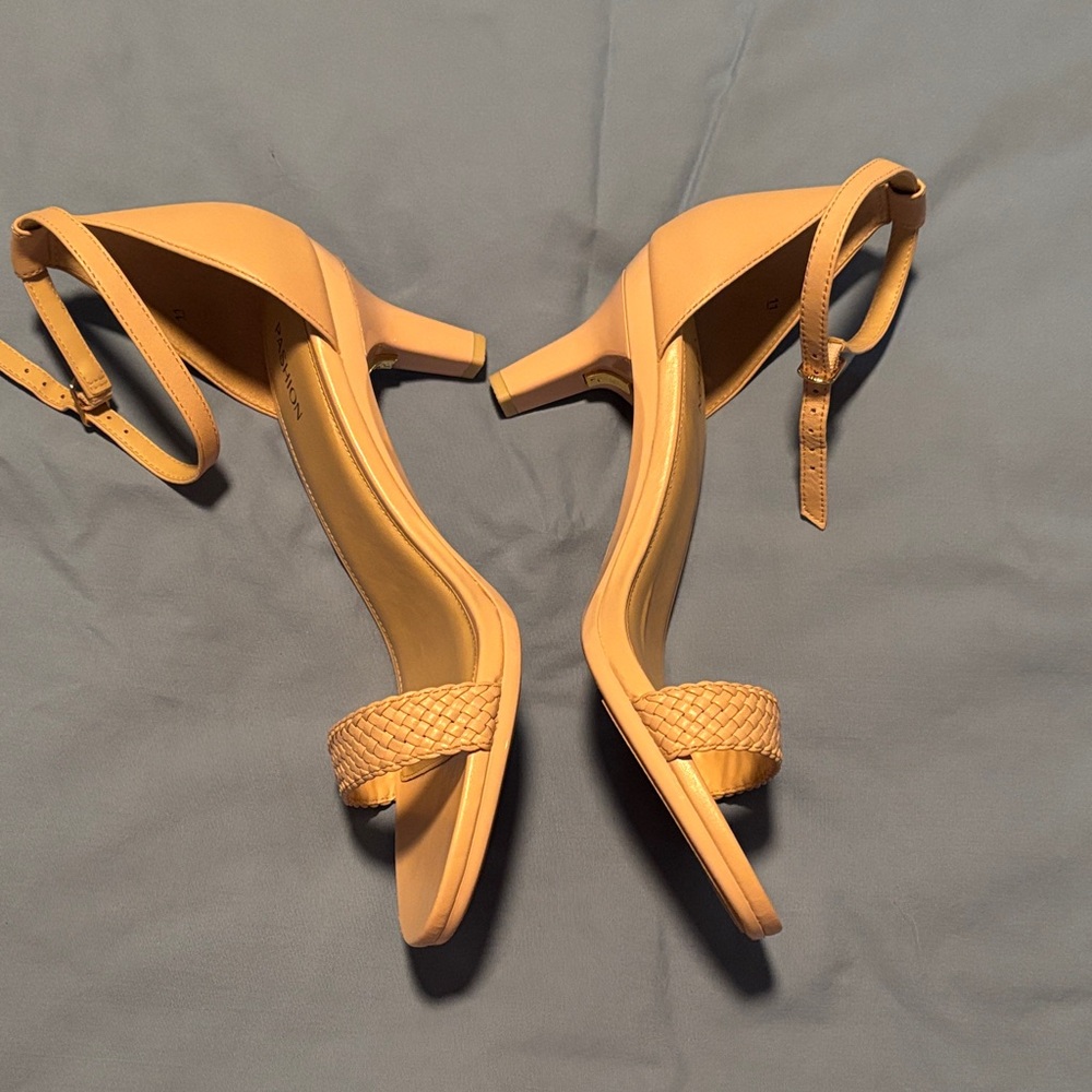 Pashion Footwear sand Braided Toe Ankle-Strap Heels - Picture 2 of 2